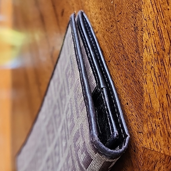 Vintage Fendi Brown & Beige Zucchino Canvas & Leather Continental Wallet - Picture 9 of 17